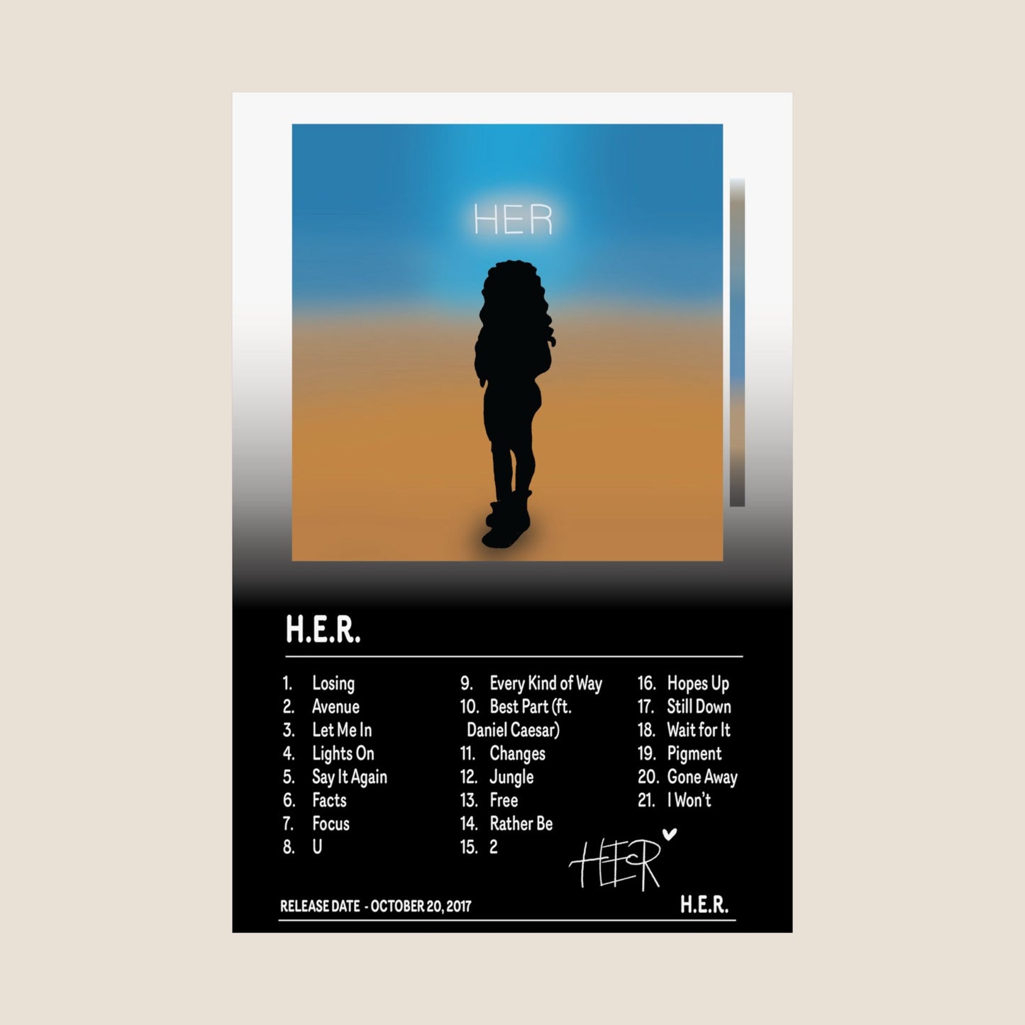 H.E.R. –H.E.R. Album Cover Poster