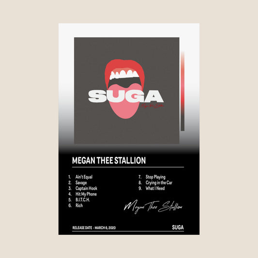 Megan Thee Stallion – Suga Album Cover Poster